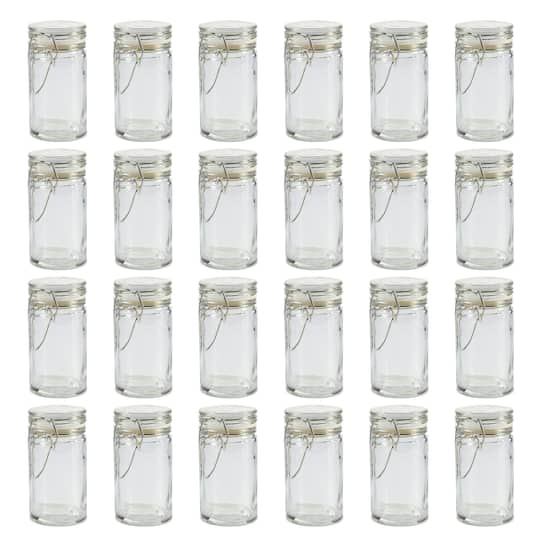 24 Pack: Mini Glass Round Jar with Latch by Ashland®